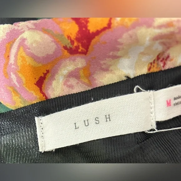 LUSH Black Floral Maxi Dress Sleeveless Women’s Size M - Picture 4 of 9